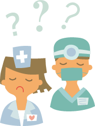 考える看護師さん画像